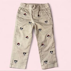 Janie and Jack Tan Pants with Character Embroidery